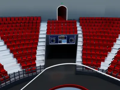 Isometric Hockey Arena Low-poly 3D model