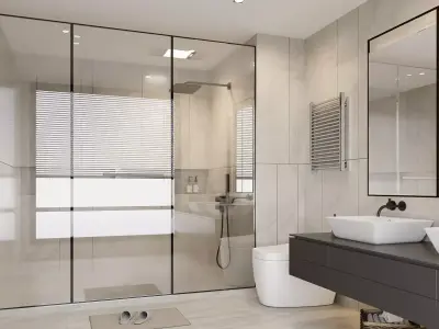 Modern Master Bathroom Free 3D model