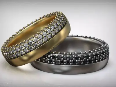 Pave Diamond Luxury Wedding Band  3D print model