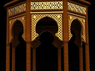 Islamic table with decorations 3D model