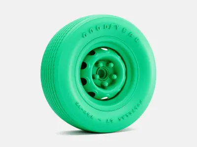 15x7 Mopar Rallye Wheel Goodyear Polyglas F60 Tire 3D print model
