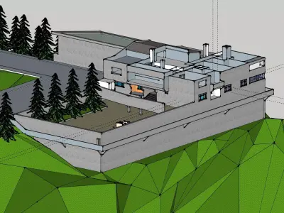 Detailed Mountain House Design 3D model