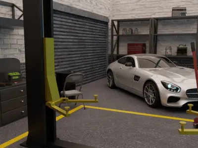 Car Garage with Tools 3D model