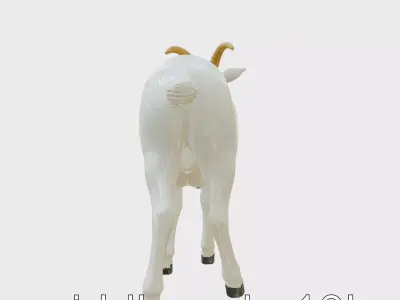 Realistic Goat Model with Textured Coat Low-poly 3D model
