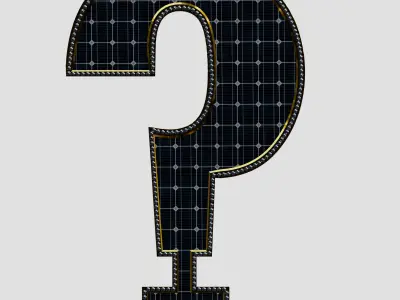 Solar Panel Question Mark 3D model