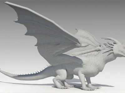 Dragon Animated Low-poly 3D model