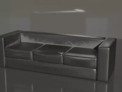 Old Modern Loveseat Sofa - Game-Ready Low-poly 3D model