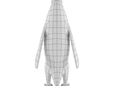 Penguin base mesh Low-poly 3D model