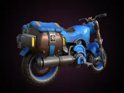 Stylized Solarpunk Motorcycle 3D model