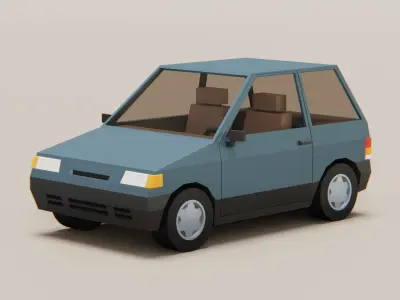 Stylized Cartoon Car 3D model buy
