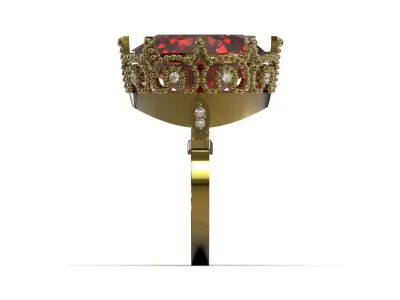 Ancient Golden Crown printable Ring model jr00331 3D print model