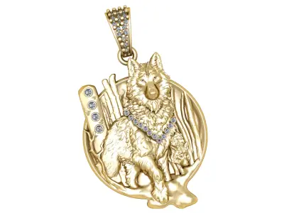 WOLF COIN PENDANT 3D-PRINTABLE MODEL  3D print model