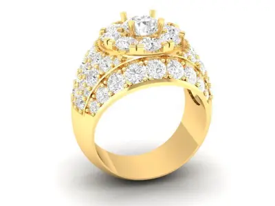 Luxury Multi Layer Diamond Statement Ring for Men 157 3D print model