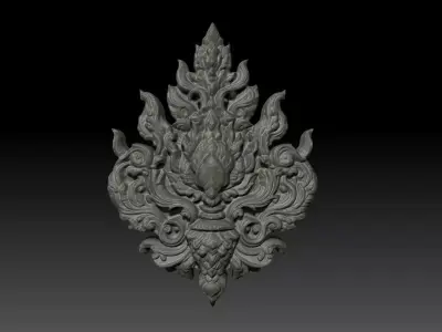 Thai Ornament Decor Bas Relied 05 - 231005 3D print model