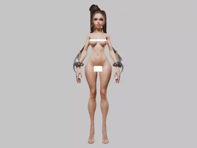 Young Cute Teen Nude Naked Fantasy Breast Low-poly 3D model
