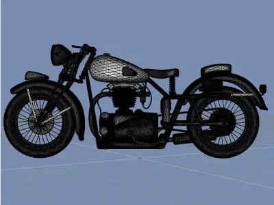 vintage motorcycle Low-poly 3D model
