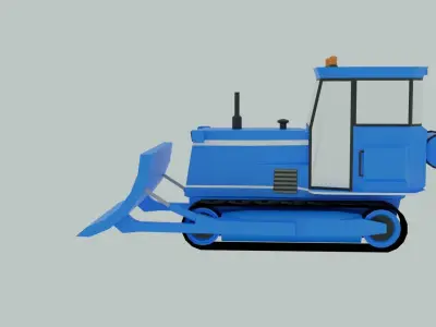 LowPoly Bulldozer Low-poly 3D model
