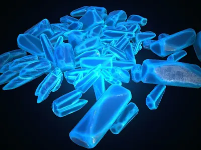 Crystal Model Set pile of crystals Free 3D model