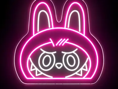 Labubu Neon Sign 3D model