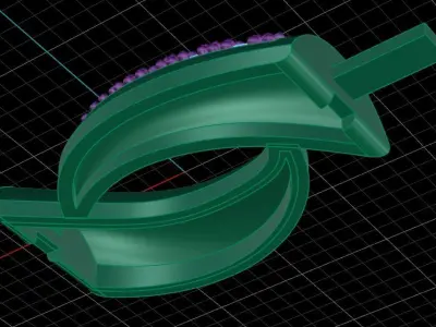 A luxury bracelet with gems 3D print model