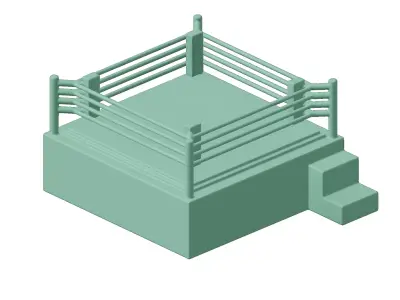 Plastic Exquisite Boxing Ring Toy 3D model