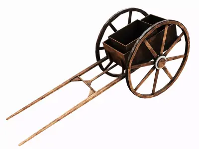 Medieval Cart  Low-poly 3D model by revenge3d