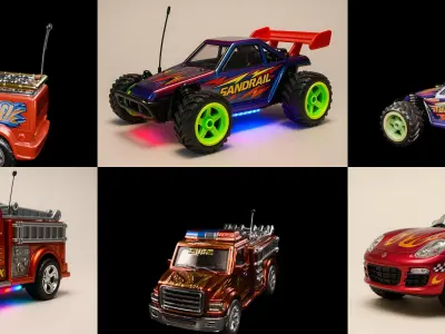 Controled Car bundle 11 pack 100 glb 3D model