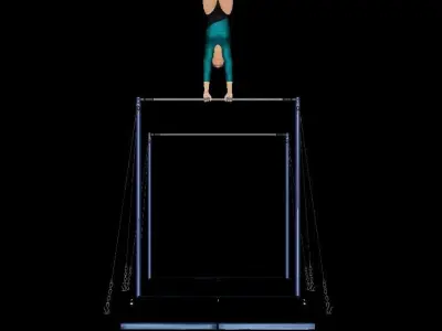 Human gymnastics -uneven bars  3D model