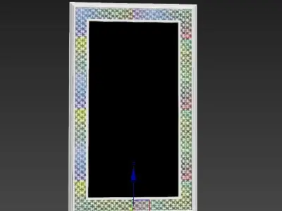 Modern Mirror - Metal Frame  White Low-poly 3D model