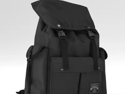 Backpack fabric Black 3D model