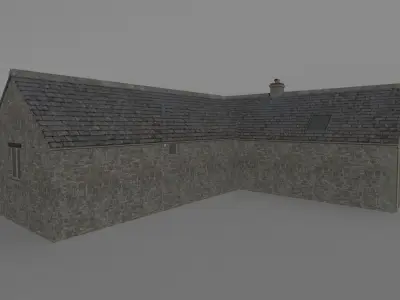 british uk cotswold stone house Low-poly 3D model Low-poly 3D model