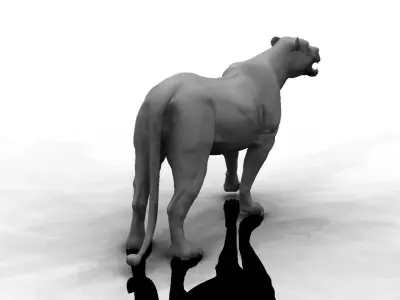 female lion 3d model 3D model