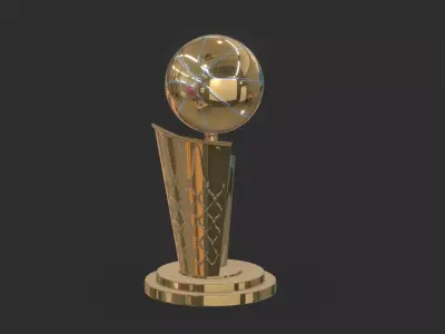 NBA Championship Trophy Low Poly PBR Realistic Low-poly 3D model