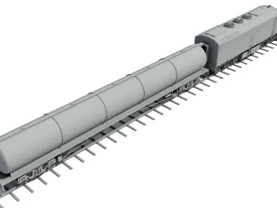 Locomotive Tanker Train 3D Models 3D model