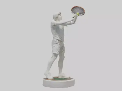 Tennis Serve statue model Low-poly 3D model