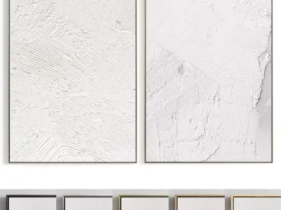 Plaster Two Photo Frame 177 Low-poly 3D model