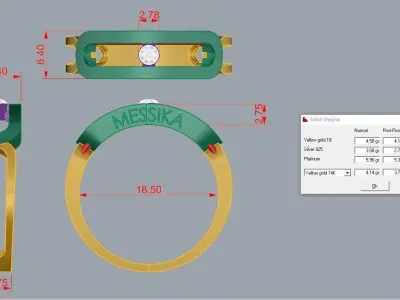 Messika set 3D print model
