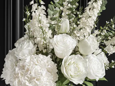 Flower Set 023 White bouquet 3D model