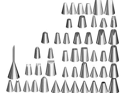 48 Piece Professional Cake Decorating Piping Tips Set 3D model