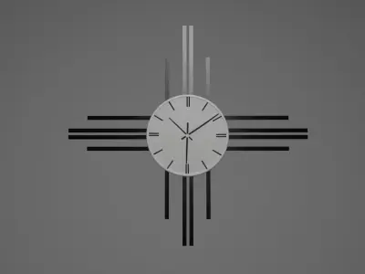 Modern Minimalist Wall Clock 3D Model for Interior Rendering Low-poly 3D model
