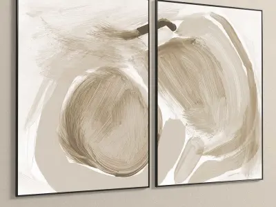 Plaster Two Photo Frame 254 Low-poly 3D model