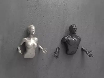 Couple Wall Sculpture 3D print model