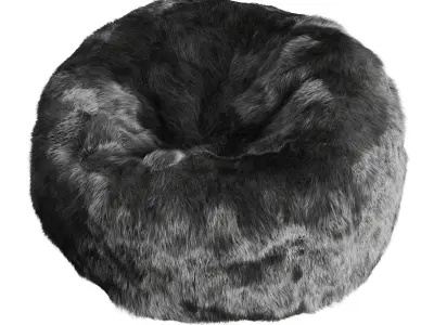 Bean bag gray fur 3D model