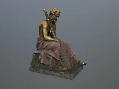 statue 4 Low-poly 3D model