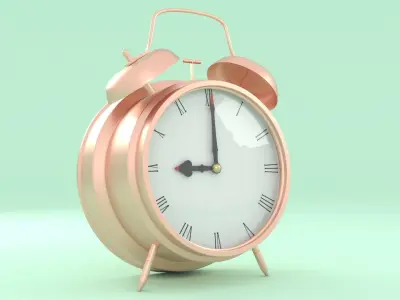 Copper Alarm Clock 3D model