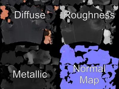 Mysterious Detective Rigged and Animated Character Model Low-poly 3D model