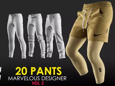 20 Pants - Vol 3 - Base Mesh 3D model