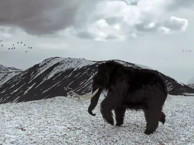 Wolly Mammoth Low-poly 3D model