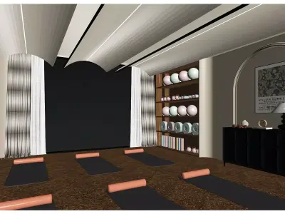 Modern Minimalist Yoga Studio 3D model