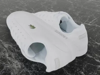 LACOSTE 3D SHOES - WHITE Low-poly 3D model